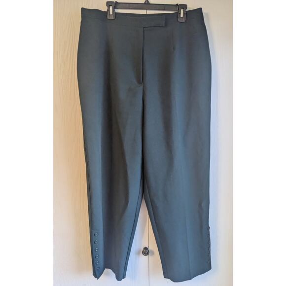 Tofy Women's High Rise Hook Closer Dark Green Polyester Pant Size 18W - Picture 1 of 4
